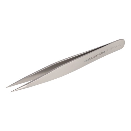 Lindstrom 00-SA-SL Stainless Steel Precision Economy Tweezers - Style 00 w/ Thick Strong Tips - 4.72" (120 mm)