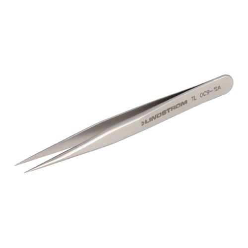 Lindstrom 0C9-SA Stainless Steel Micro Precision Tweezers - Anti-Acid Anti-Magnetic Body w/ Straight - Fine - Sharp - Superior Finish Tips - 3.54" (90 mm )