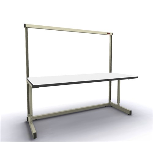 Production Basic 1010 - Stand-Alone C-Leg Station Workbench - 72" W x 30" D - Almond Frame - White Surface