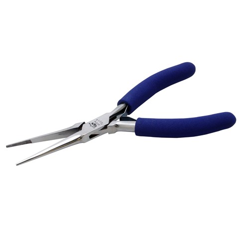 Aven 10314 Pliers Needle Nose 5-3/4" - Serrated - Stainless Steel - ESD Safe Grips