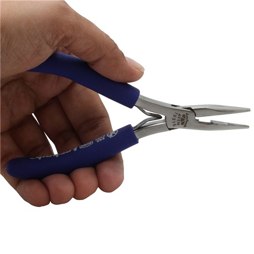 Aven 10315 Pliers Long Nose 4-3/4" - Serrated - Stainless Steel - ESD Safe Grips - W Cutter