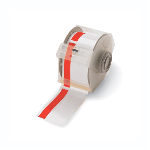 Brady 113157 GlobalMark Indoor/Outdoor Vnyl Tape 3" w/.75" stripe Wh/Rd