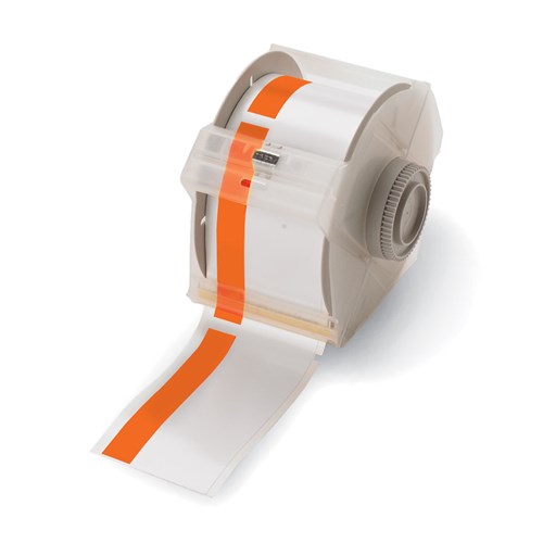 Brady 113158 GlobalMark Indoor/Outdoor Vnyl Tape 3" w/.75" stripe Wh/Or