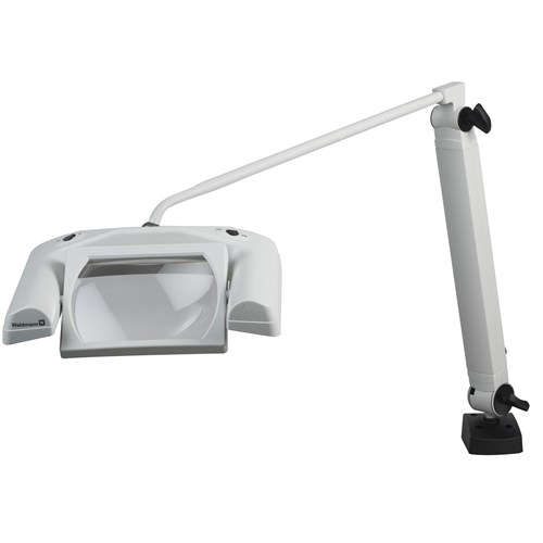 Waldmann 113460006 OMNIVUEMAX LED Magnifier - 43" articulating arm - 120 V - 1500 lm,12 W - 3 diopters (1.75X) - 5000 K - CRI >80 - NEMA 5-15 plug - IP20