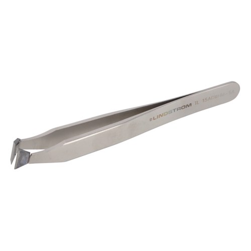 Lindstrom 15AGWHM-SA Stainless Steel Cutting Tweezers - Style 15AGWHM w/ Tungsten Carbide Inserts and Predominantly Angled Blades - 4.53" (115 mm)