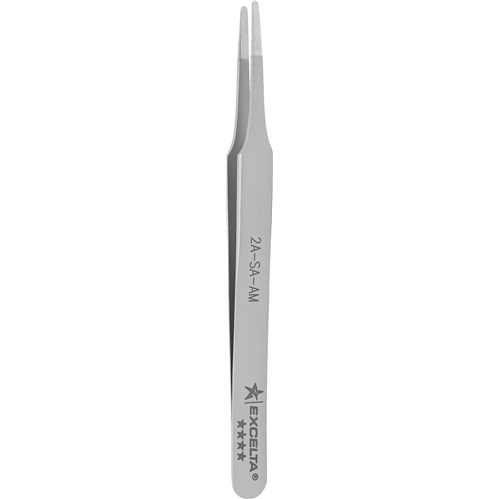 Excelta 2A-SA-AM - Anti-Magnetic & Microbial Stainless Steel Tweezers - Straight Tapered Flat Point - 4.75" (118.75mm)