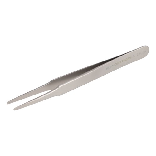 Lindstrom 2A-SA Stainless Steel Micro Precision Tweezers - Anti-Acid Anti-Magnetic Body w/ Straight - Very Fine - Round - Flat - Superior Finish Tips. -  4.72" (120 mm)