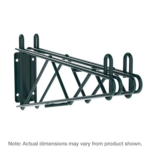 InterMetro Industries 2WD14K3 Super Erecta Direct Wall Mount Double Shelf Bracket for 14" Wide Shelves - Metroseal Green Epoxy