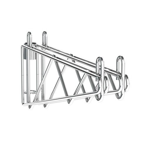 InterMetro Industries 2WS18C Super Erecta Post-Type Wall Mount Double Shelf Support for 18" Wide Shelves - Chrome