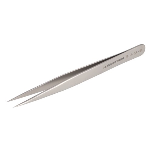 Lindstrom 3-SA-SL Stainless Steel Precision Economy Tweezers - Style 3 w/ Pointed - Fine Tips - 4.72" (120 mm)