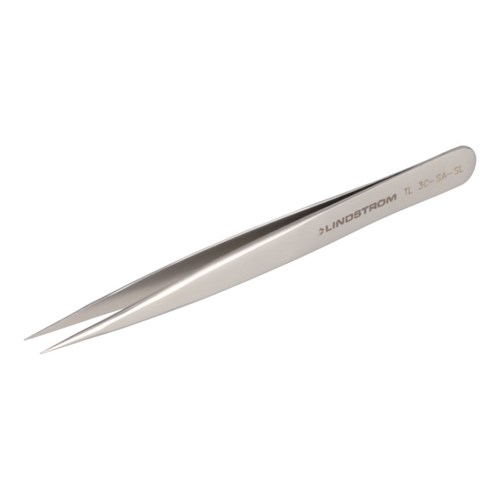 Lindstrom 3C-SA-SL Stainless Steel Precision Economy Tweezers - Style 3C w/ Pointed - Fine Tips - 4.33" (110 mm)