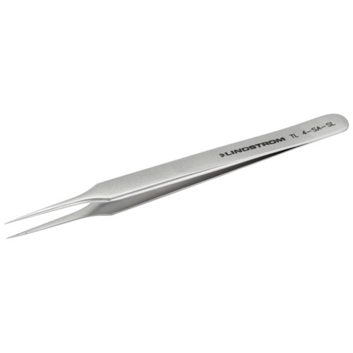 Lindstrom 4-SA-SL Stainless Steel Precision Economy Tweezers - Style 4 w/ Sharp - Fine Tips - 4.33" (110 mm)