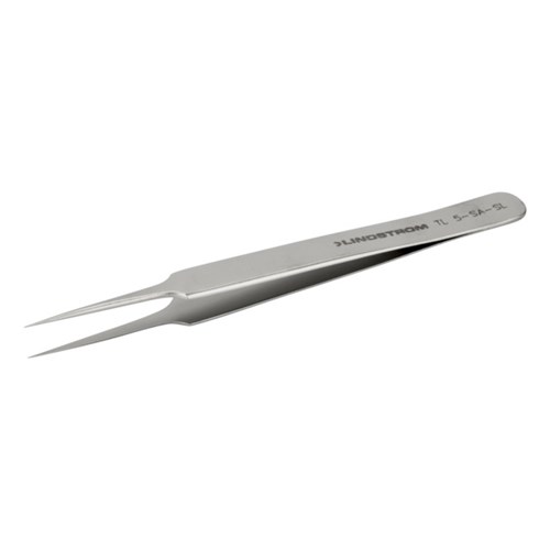 Lindstrom 5-SA-SL Stainless Steel Precision Economy Tweezers - Style 5 w/ Sharp - Fine Tips - 4.33" (110 mm)