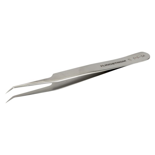 Lindstrom 51S-SA Stainless Steel Micro Precision Tweezers - Anti-Acid Anti-Magnetic Body w/ Bent - Very Fine - Superior Finish Tips -  4.53" (115 mm)