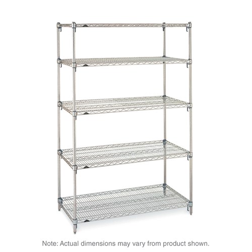 InterMetro Industries 5A317C Adjustable Super Erecta 5A317C 5-Shelf Industrial Wire Shelving Starter Unit - Chrome - 18" x 24" x 74"