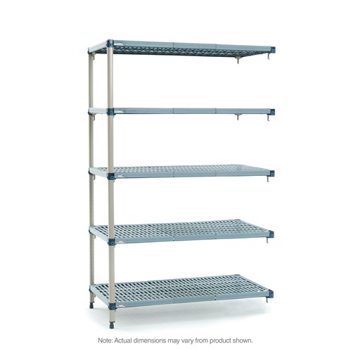 InterMetro Industries 5AQ317G3 5AQ317G3 5-Shelf Plastic Industrial Shelving Add-On Unit - 18" x 24" x 74"