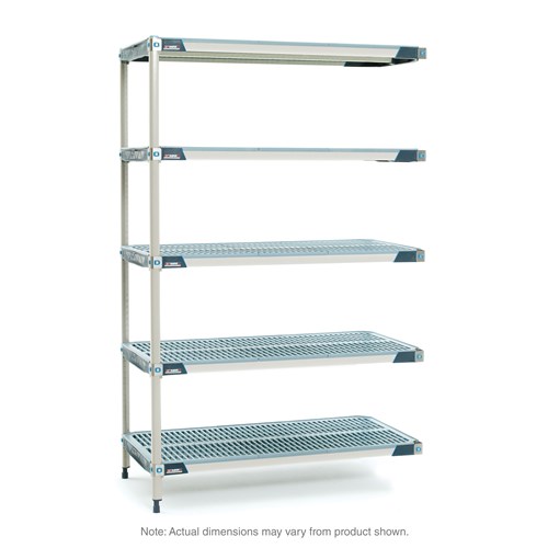 InterMetro Industries 5AX317GX3 5AX317GX3 5-Shelf Plastic Industrial Shelving Add-On Unit - 18" x 24" x 74"