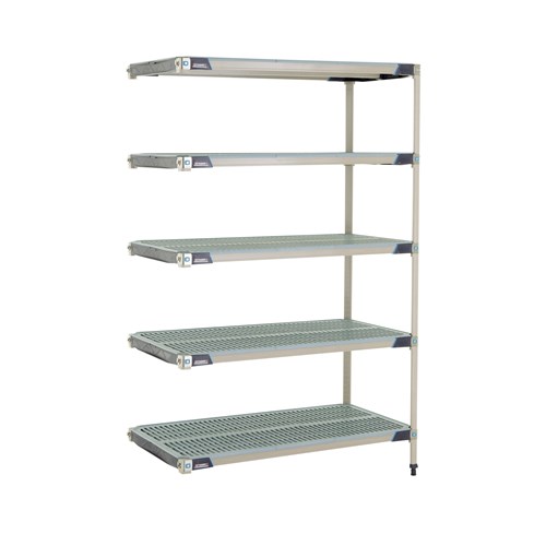 InterMetro Industries 5AX557GX3 5AX557GX3 5-Shelf Plastic Industrial Shelving Add-On Unit - 24" x 48" x 74"