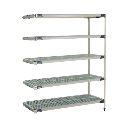 InterMetro Industries 5AX567GX3 5AX567GX3 5-Shelf Plastic Industrial Shelving Add-On Unit - 24" x 60" x 74"