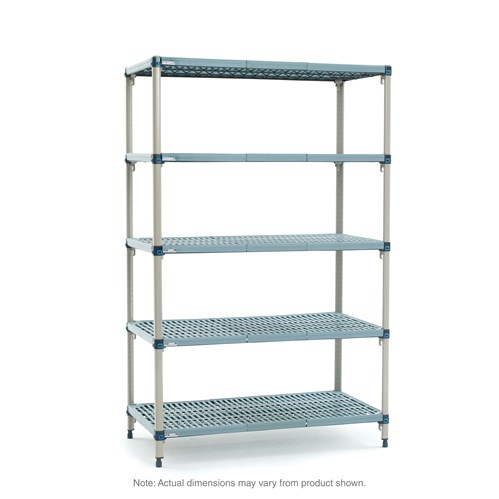 InterMetro Industries 5Q317G3 5Q317G3 5-Shelf Plastic Industrial Shelving Starter Unit - 18" x 24" x 74"