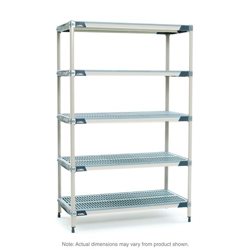 InterMetro Industries 5X317GX3 5X317GX3 5-Shelf Plastic Industrial Shelving Starter Unit - 18" x 24" x 74"