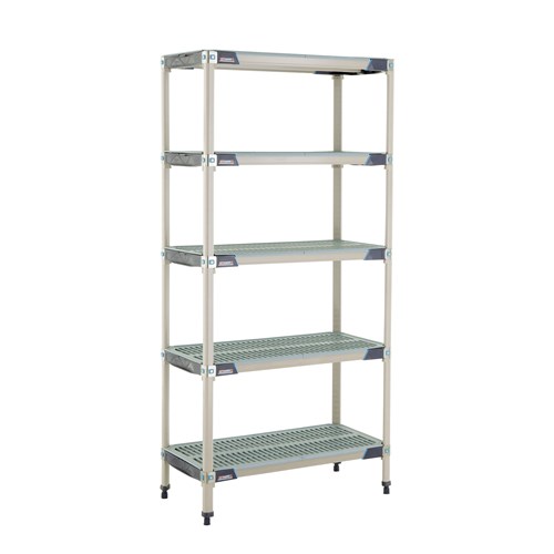 InterMetro Industries 5X337GX3 5X337GX3 5-Shelf Plastic Industrial Shelving Starter Unit - 18" x 36" x 74"