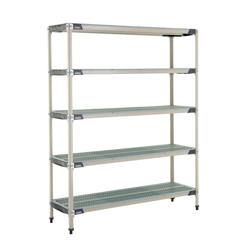 InterMetro Industries 5X367GX3 5X367GX3 5-Shelf Plastic Industrial Shelving Starter Unit - 18" x 60" x 74"