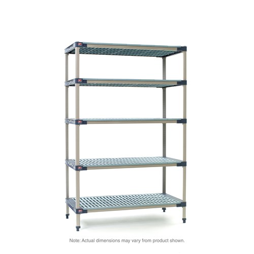 InterMetro Industries 5X517G4 5X517G4 5-Shelf Plastic Industrial Shelving Starter Unit - 24" x 24" x 74"