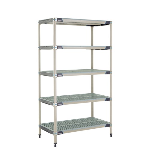 InterMetro Industries 5X547GX3 5X547GX3 5-Shelf Plastic Industrial Shelving Starter Unit - 24" x 42" x 74"