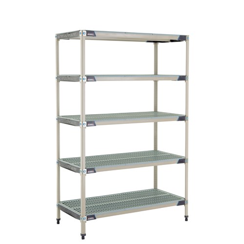 InterMetro Industries 5X557GX3 5X557GX3 5-Shelf Plastic Industrial Shelving Starter Unit - 24" x 48" x 74"