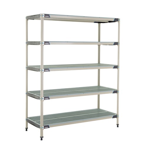 InterMetro Industries 5X567GX3 5X567GX3 5-Shelf Plastic Industrial Shelving Starter Unit - 24" x 60" x 74"