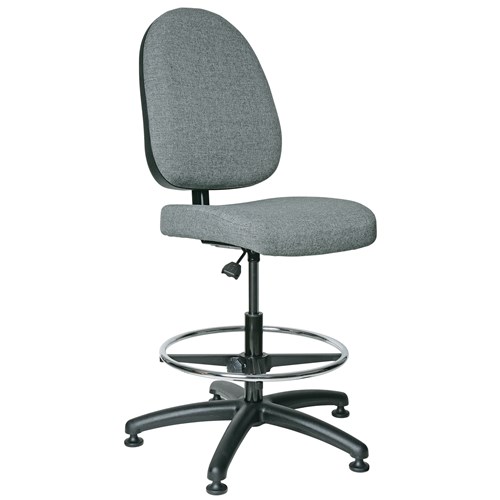 Bevco 6300-F-GY - Integra 6000 Series Upholstered Office Chair - Fabric - 20"-27.5" - Mushroom Glides - Gray