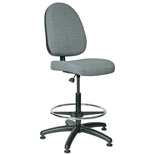 Bevco 6500-F-GY - Integra 6000 Series Upholstered Office Chair - Fabric - 24"-34" - Mushroom Glides - Gray