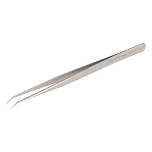 Lindstrom 65A-SA Stainless Steel Micro Precision Tweezers - Anti-Acid Anti-Magnetic Body w/ Bent - Very Fine - Very Sharp - Superior Finish Tips -  5.51" (140 mm)