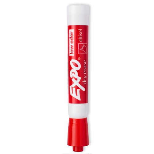 Columbia Cleanroom 700-9592-RED Cleanroom Dry Erase Whiteboard Marker - Chisel Tip - Red - 12/BX