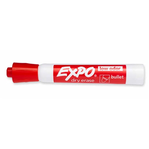 Columbia Cleanroom 700-9594-RED Cleanroom Dry Erase Whiteboard Marker - Bullet Tip - Red - 12/BX