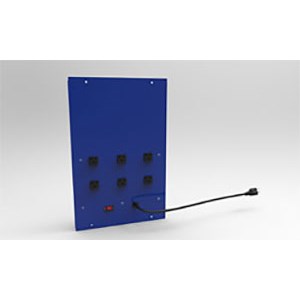 Production Basic 8329 - Riser Shelf Power Panel for Workbench - 20 amp - 12" x 18" - Blue