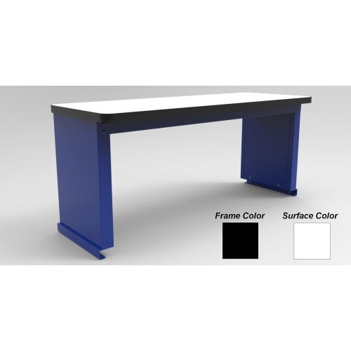 Production Basic 8471 - Riser Shelf for RTW Workbench - ESD - 48" W x 18" D - Black Frame - White Surface