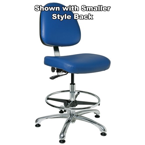 Bevco 9350L-S-V-BL - Integra 9000 Series Upholstered Office Chair - Vinyl - 19"-26.5" - Mushroom Glides - Blue