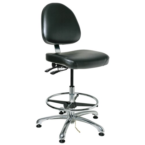 Bevco 9551M-E-V-BK - Integra-E 9000 Series ESD Chair - Static Control Vinyl - 21.5"-31.5" - ESD Mushroom Glides - Black