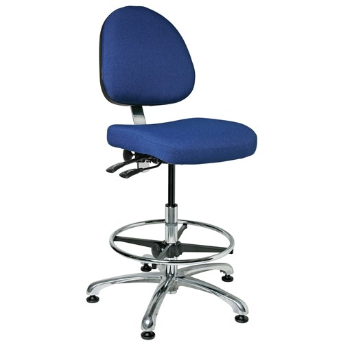 Bevco 9551M-S-F-RB - Integra 9000 Series Upholstered Office Chair - Fabric - 21.5"-31.5" - Mushroom Glides - Royal Blue