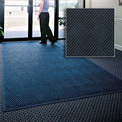 Andersen Co. - No. 221 Waterhog Fashion Diamond Entrance Mat - Scraper/Wiper - 3' x 6' - Cleated Back - Charcoal