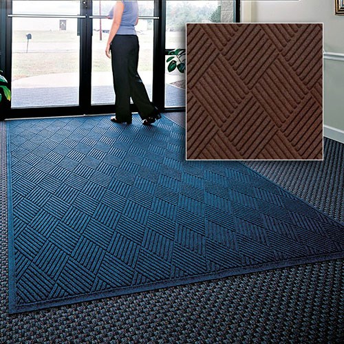 Andersen Co. - No. 221 Waterhog Fashion Diamond Entrance Mat - Scraper/Wiper - 6' x 12' - Cleated Back - Dark Brown