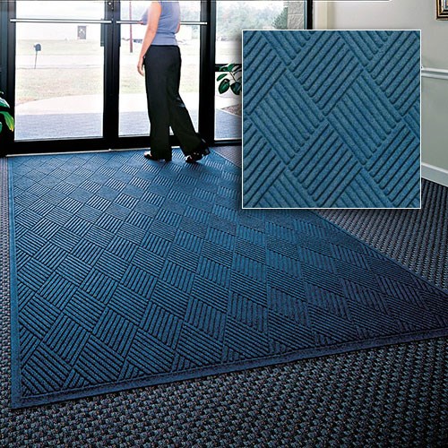 Andersen Co. - No. 221 Waterhog Fashion Diamond Entrance Mat - Scraper/Wiper - 2' x 3' - Cleated Back - Medium Blue