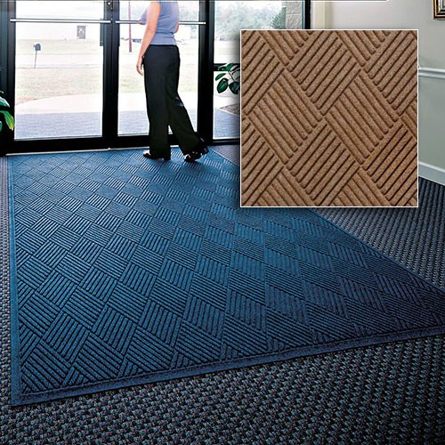 Andersen Co. - No. 221 Waterhog Fashion Diamond Entrance Mat - Scraper/Wiper - 4' x 6' - Cleated Back - Medium Brown