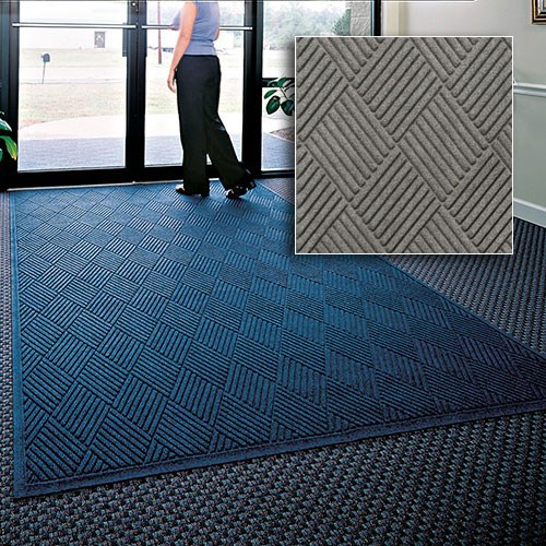 Andersen Co. - No. 221 Waterhog Fashion Diamond Entrance Mat - Scraper/Wiper - 6' x 6' - Cleated Back - Medium Gray