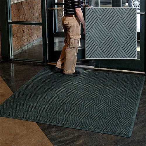 Andersen Co. - No. 221 Waterhog Fashion Diamond Entrance Mat - Scraper/Wiper - 3' x 6' - Smooth Back - Bluestone