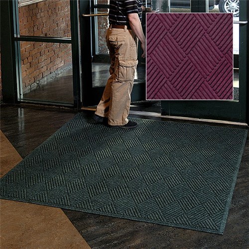 Andersen Co. - No. 221 Waterhog Fashion Diamond Entrance Mat - Scraper/Wiper - 4' x 6' - Smooth Back - Bordeaux