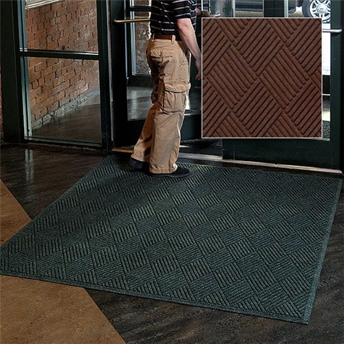 Andersen Co. - No. 221 Waterhog Fashion Diamond Entrance Mat - Scraper/Wiper - 6' x 12' - Smooth Back - Dark Brown