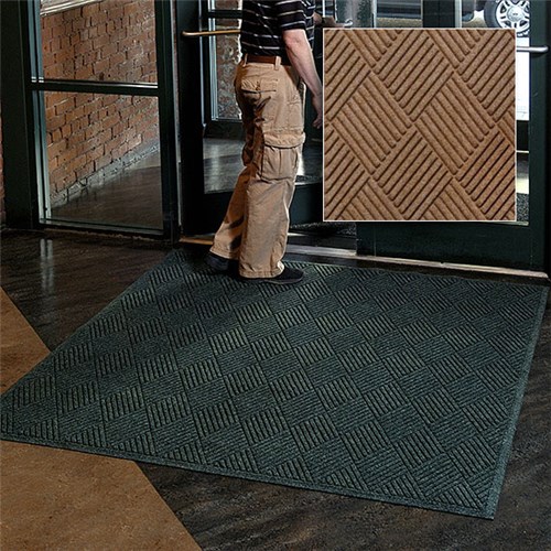 Andersen Co. - No. 221 Waterhog Fashion Diamond Entrance Mat - Scraper/Wiper - 4' x 8' - Smooth Back - Medium Brown